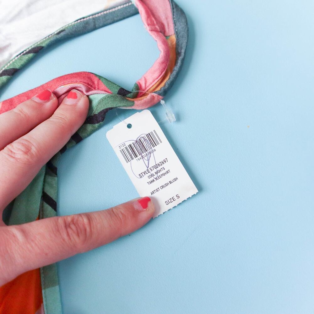 NWT Soma Cool Nights Sleep Tank Nightgown Womens Small Abstract Jersey - Picture 4 of 8